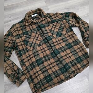 MNML Green and Brown Checkered Jacket Size SMALL Brand New